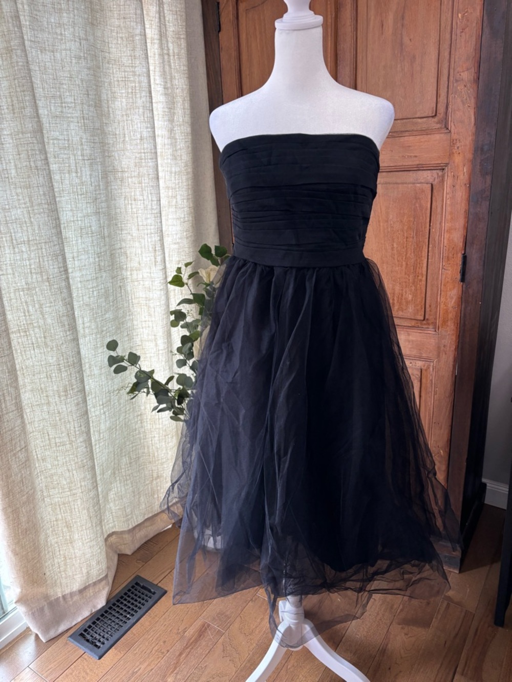 J. Crew Black Strapless Tulle Cocktail Dress